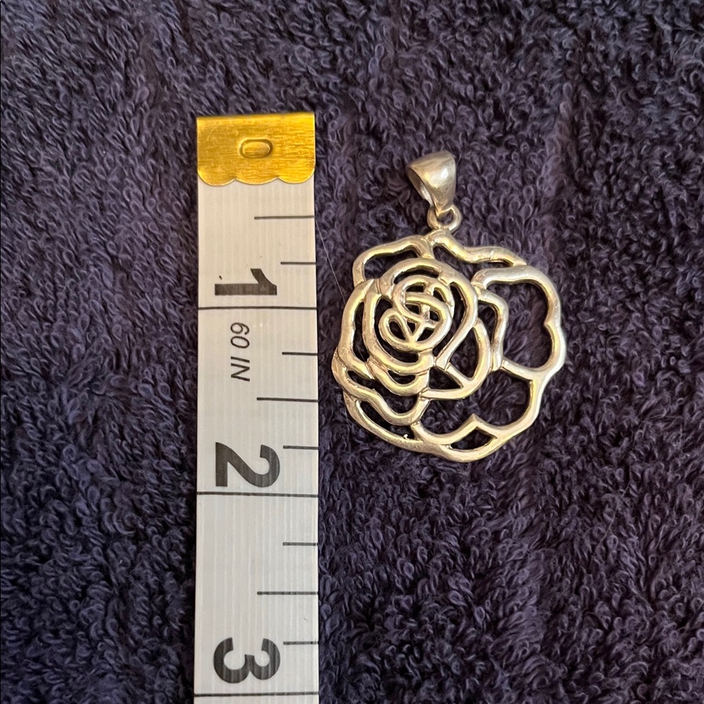 Elegant Sterling Silver Rose Pendant